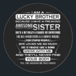 christmas funny for brother from sister  1.png classic round sticker<br><div class="desc">christmas funny for brother from sister  1.png</div>