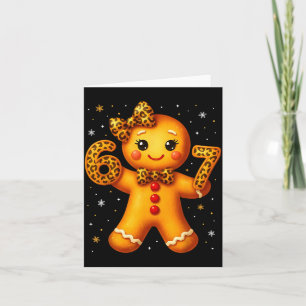 Christmas Funny Gingerbread Six Seven 67 Leopard B Card