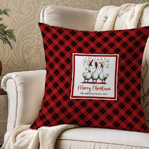 Christmas Funny Goose Playful Throw Pillow Art
