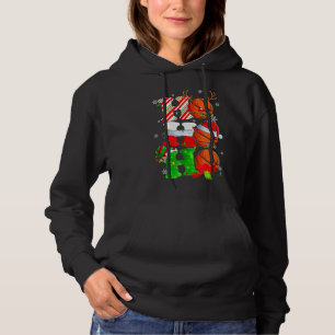 Christmas Funny Ho Ho Ho Basketball Pajama Santa L Hoodie