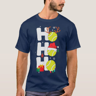 Christmas Funny Ho Ho Ho tennis Santa Lover T-Shirt