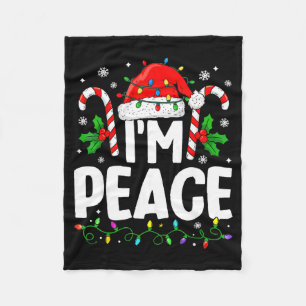 Christmas Funny I Come In Peace Couple Matching Me Fleece Blanket