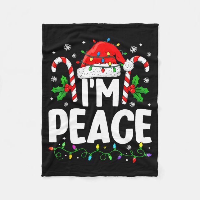 Christmas Funny I Come In Peace Couple Matching Me Fleece Blanket (Front)