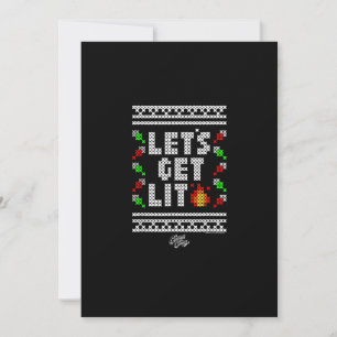 Christmas Funny - Let's Get Lit  Holiday Card