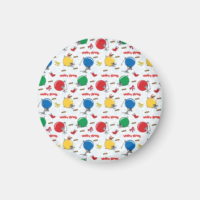 Christmas funny mouse with balls magnet (Front)