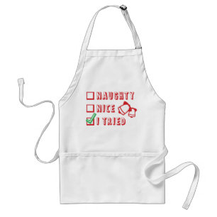 Christmas Funny Naughty or Nice or Tried List Standard Apron