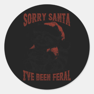 Christmas Funny Racoon Sorry Santa I've Been Fera Classic Round Sticker