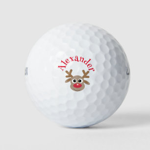 Christmas Funny Reindeer Cartoon Novelty Cute Golf Balls