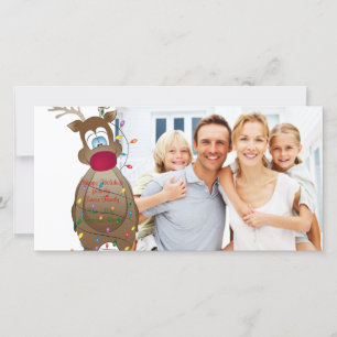 Christmas Funny Reindeer Family Photo Card