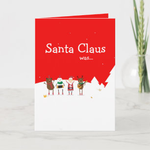 Christmas Funny Santa Claus was Canadian EDITABLE Holiday Card