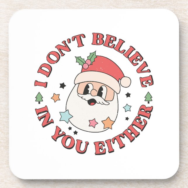 Christmas Funny Santa  Coaster (Front)