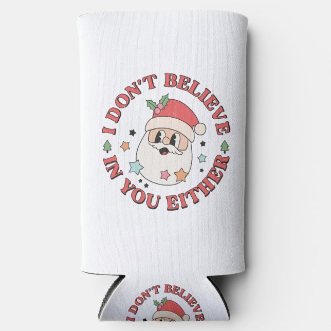 Christmas Funny Santa  Seltzer Can Cooler (Front)