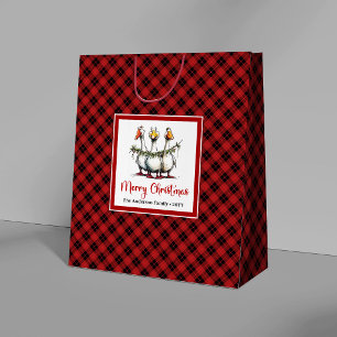 Christmas Funny Silly Geese Minimal Gift Bag
