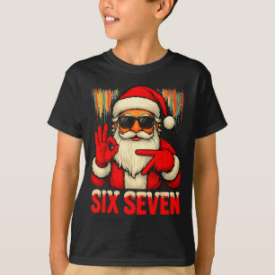 Christmas Funny Six Seven 6 7 Meme Santa Men Boys  T-Shirt