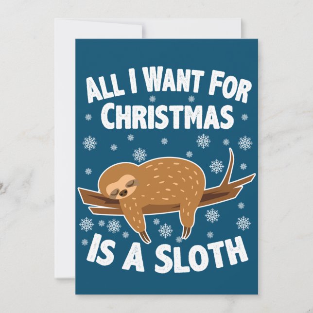 Christmas Funny Sloth Invitation (Front)