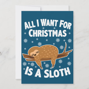 Christmas Funny Sloth Invitation