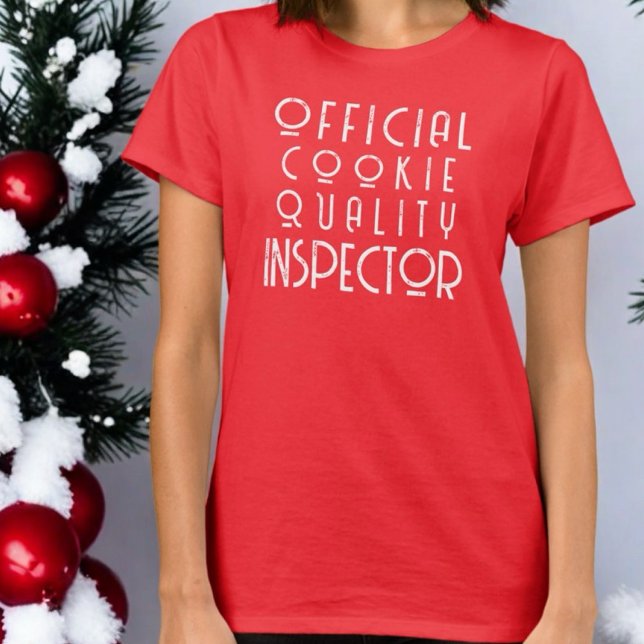 Christmas funny typography red white monogram cute T-Shirt (Creator Uploaded)