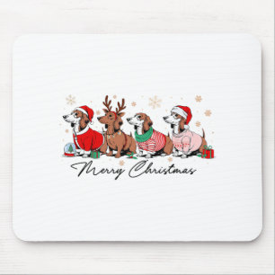 Christmas Funny Weenie Dog Dachshund Cute Merry Xm Mouse Pad