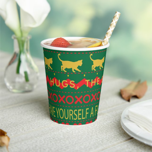 Christmas Furry Little Cats Paper Cups (Insitu)