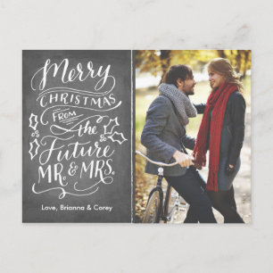 Christmas Future Mr. and Mrs. Photo Save The Date Announcement Postcard