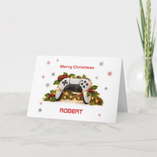 Christmas Game Controller Add A Name Holiday Card