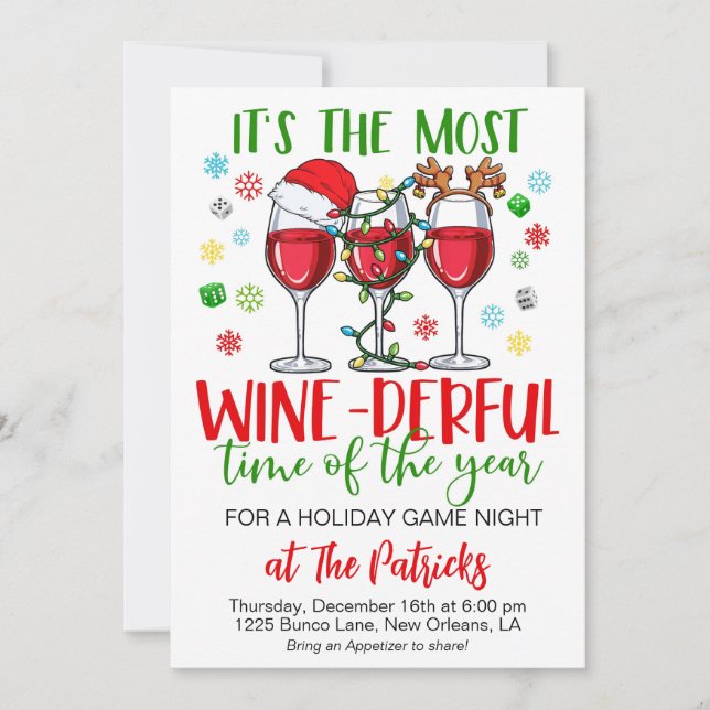 Christmas Game Night Party Invitation (Front)