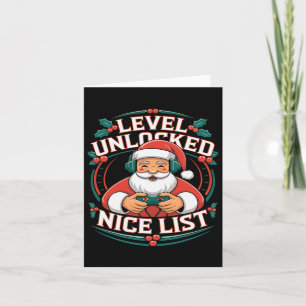 Christmas Gamer Boys Nice List Video Game Santa Xm Card