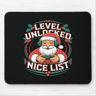 Christmas Gamer Boys Nice List Video Game Santa Xm Mouse Pad