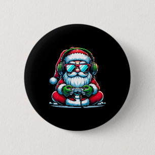 Christmas Gamer Boys Video Game Santa Xmas  6 Cm Round Badge