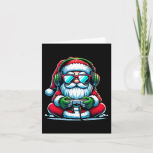 Christmas Gamer Boys Video Game Santa Xmas  Card