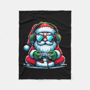Christmas Gamer Boys Video Game Santa Xmas  Fleece Blanket