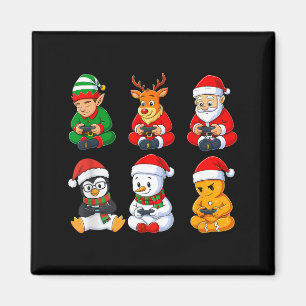 Christmas Gamer Boys Video Games Santa Elf Reindee Magnet