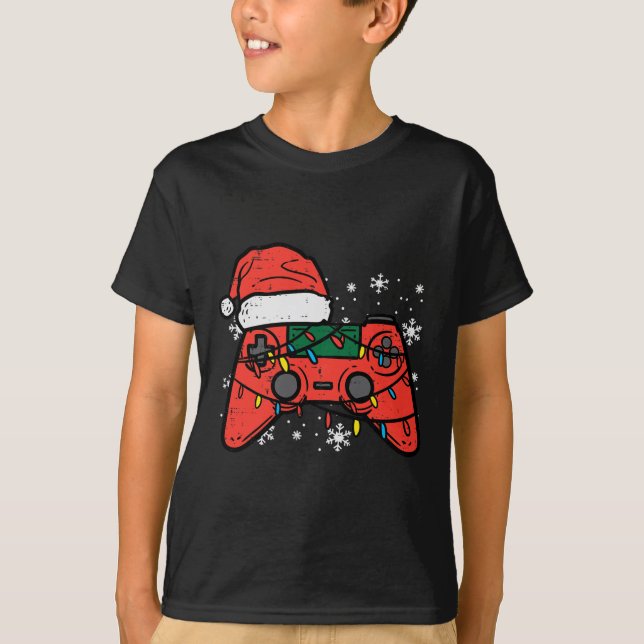 Christmas Gamer Controller Xmas Boys Kids Youth Me T-Shirt (Front)