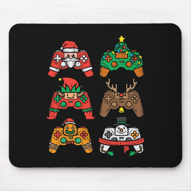 Christmas Gamer Controller Xmas Gaming Men Boys Ki Mouse Pad (Front)