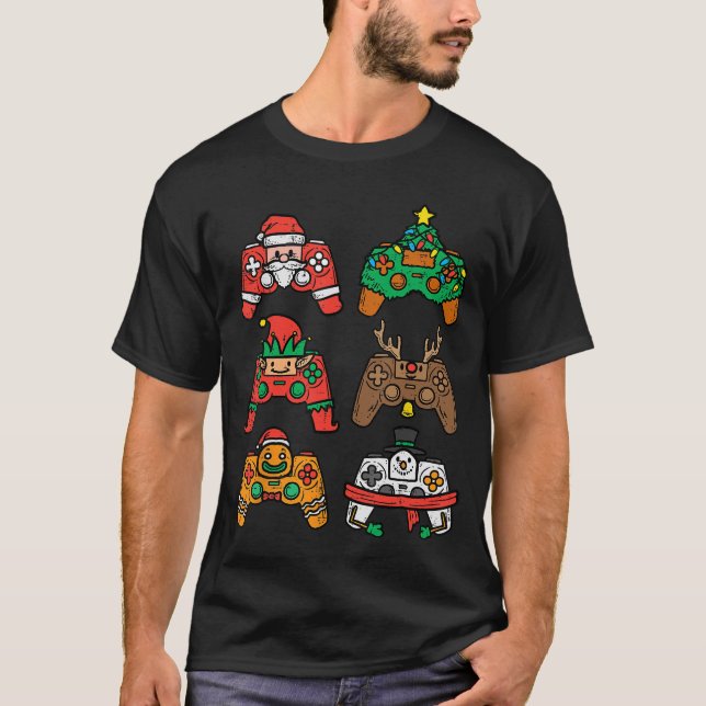 Christmas Gamer Controller Xmas Gaming Men Boys Yo T-Shirt (Front)