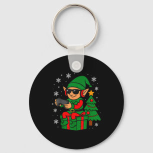 Christmas Gamer Retro Elf Funny Xmas Gaming Boys K Key Ring