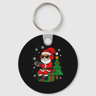 Christmas Gamer Retro Santa Funny Xmas Gaming Men  Key Ring