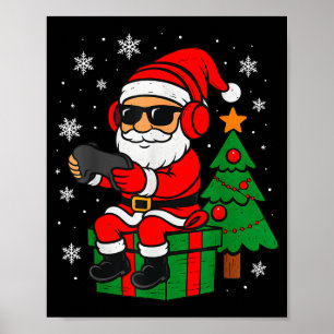 Christmas Gamer Retro Santa Funny Xmas Gaming Men Poster