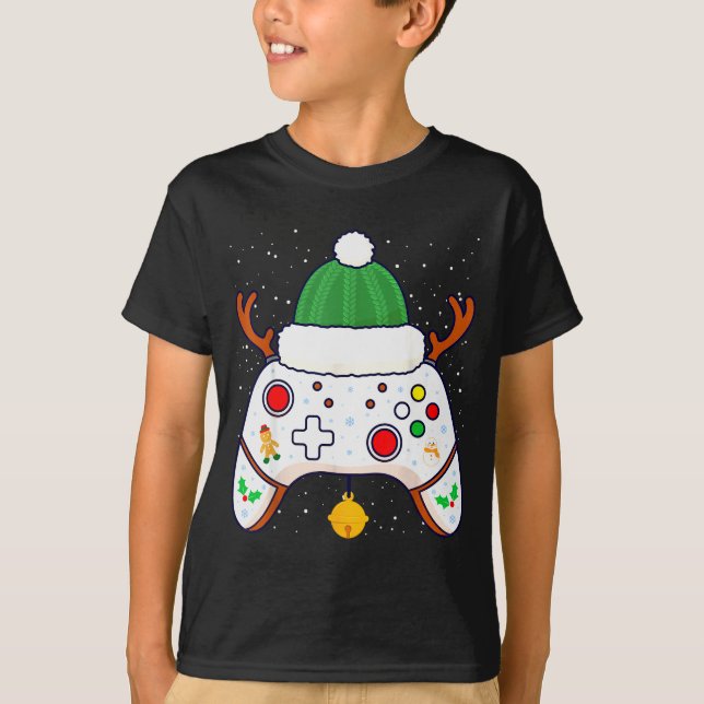 Christmas Gamer Video Game Controller Gamepad  T-Shirt (Front)