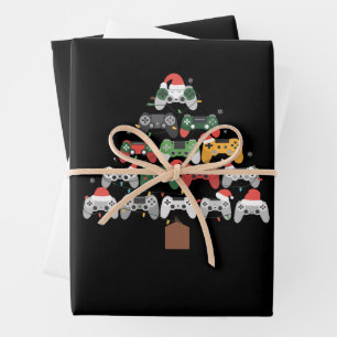 Christmas Gaming Tree Gamers Gamer Xmas Gifts  Wrapping Paper Sheet