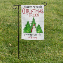 Christmas Garden Yard Flag Farm Fresh Trees