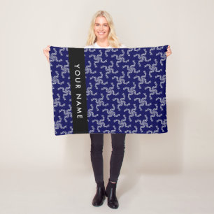 Christmas Garland, Blue, Your name, Personalise Fleece Blanket
