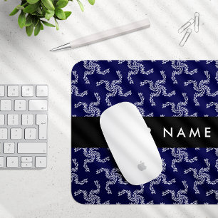 Christmas Garland, Blue, Your name, Personalise Mouse Pad