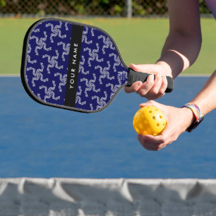 Christmas Garland, Blue, Your name, Personalise Pickleball Paddle