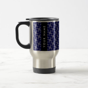 Christmas Garland, Blue, Your name, Personalise Travel Mug