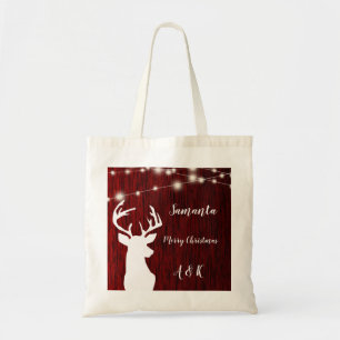Christmas ,garland, deer head,personalised tote bag