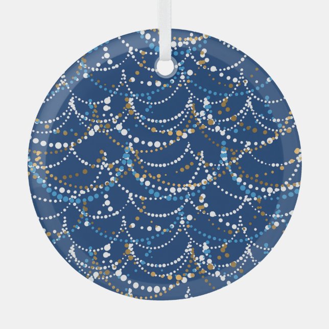 Christmas garland: festive seamless pattern glass tree decoration (Front)