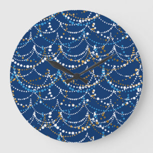 Christmas garland: festive seamless pattern large clock