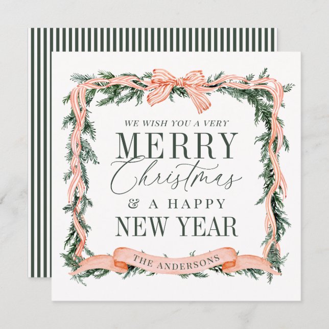 Christmas Garland Frame Holiday Card (Front/Back)