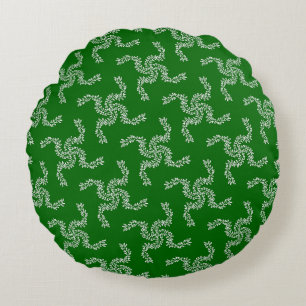 Christmas Garland Green, Christmas Decoration Round Cushion